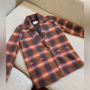 We the Free/Free People Oversized Plaid Blazer